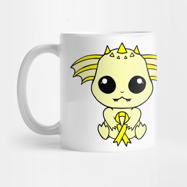 Cute Creature Holding an Awareness Ribbon (Yellow) by CaitlynConnor